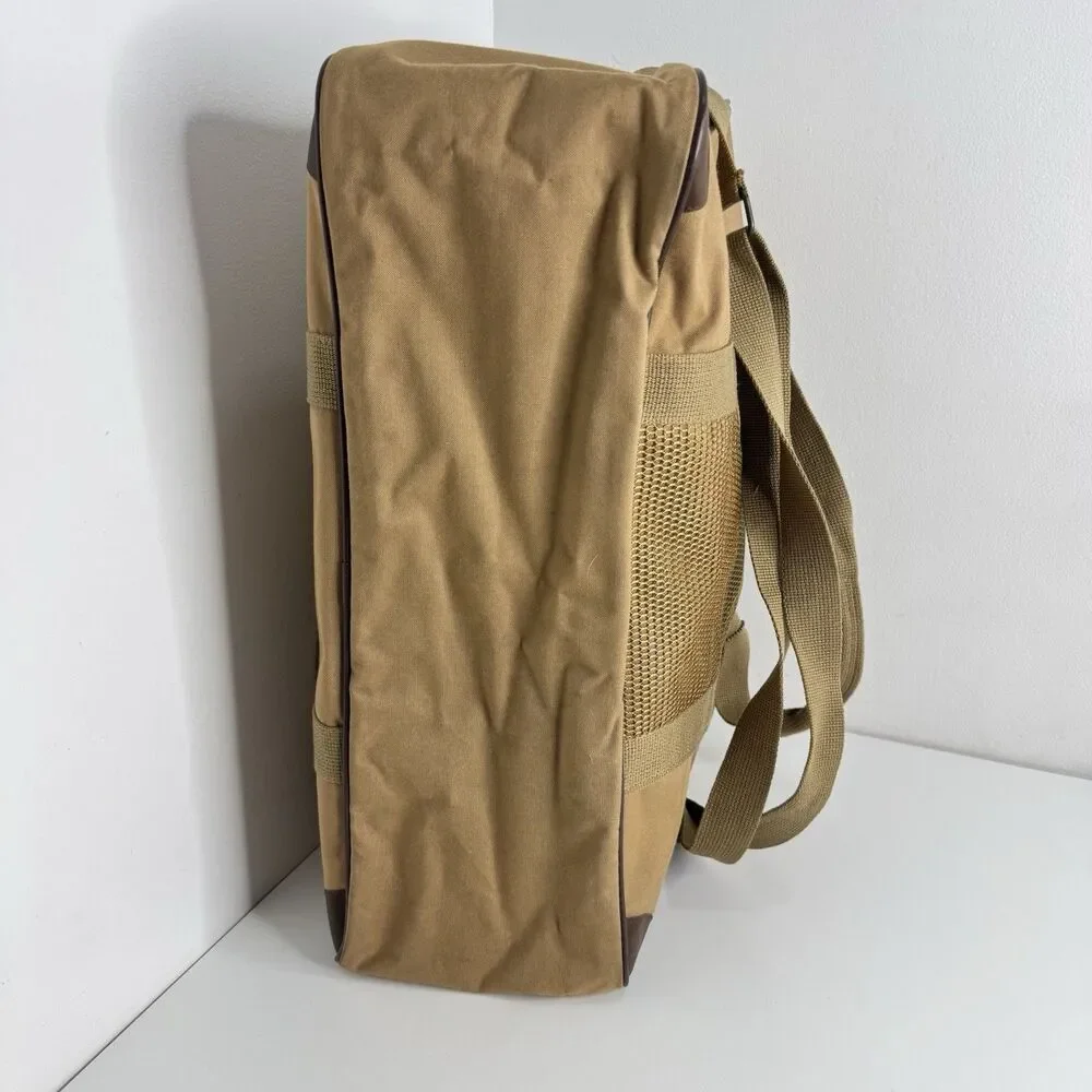 Vtg Polo Ralph Lauren Tan Canvas Weekender Shoulder Strap Double Handles Bag